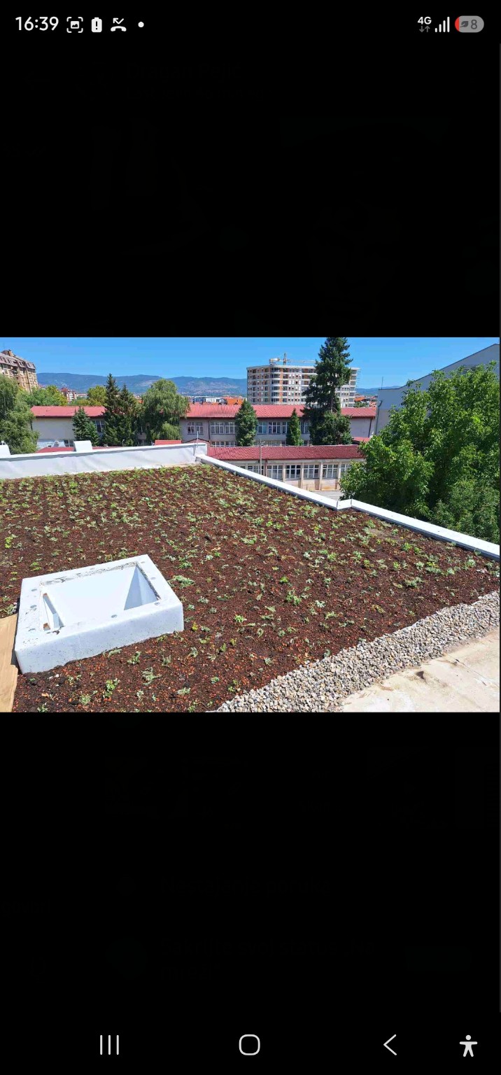 Sedum na krovu gradskog objekta